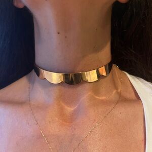 Homini Studio Gold Scalloped Necklace / Tiara Headpiece